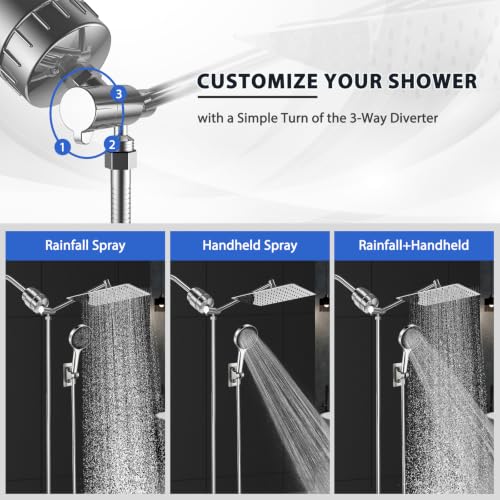 High Pressure Rain Showerhead Combo Handheld Shower Spray Set Shower Stalls Must Have