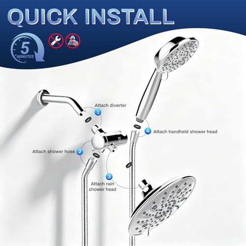8" Dual Shower Head Combo