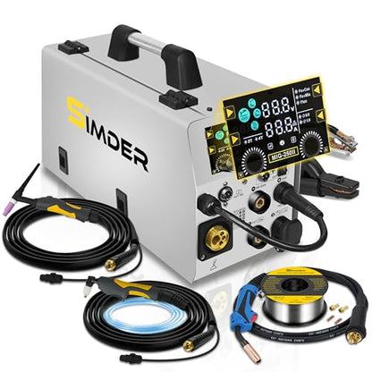 SSimder MIG Welder 110V 220V Dual Voltage MIG Welding Machine Multiprocess Welder for Home DIY