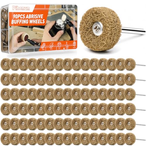 90 Pack 1 inch Abrasive Wheel Buffing Polishing Wheel Set for Rotary Tool