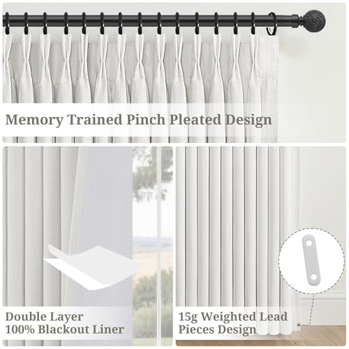 Beige White Blackout Mini Cute Living Room Drapes 63 Inch Length 2 Panels (Beigewhite / 50"W x 63"L (Pack of 2))