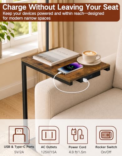 Floor Lamp with Table & Remote