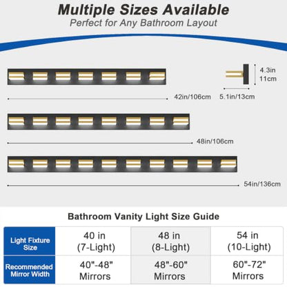 Bathroom Lights Fixtures Over Mirror (Black-Gold / 10-Light)