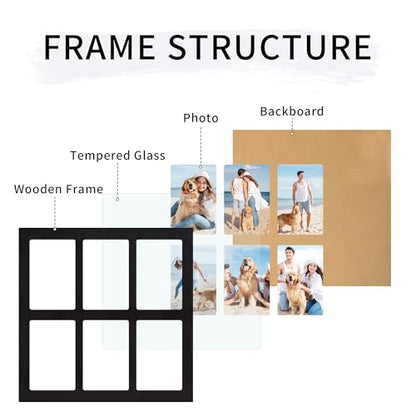 4x6 Picture Frame Collage Set of 2 (Rustic Black / 13x13in (2Pack))