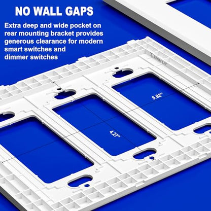 3 Gang Midsize Screwless Switch Plate (3 Gang - 5 Pack)