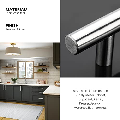 35Pack 10in Hole Centers Zinc Alloy Kitchen Cabinet Handle (10in hole centers / Brushed Nickel)