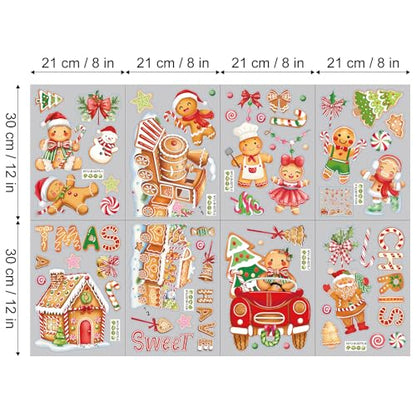 8 Sheet Thanksgiving Wall Decals Watercolor Happy Fall Maple Leaves Pumpkin Truck Room Mural Stickers for Autumn Home Party
