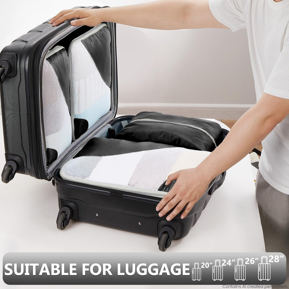 Packing Cubes for Travel (03 Black)
