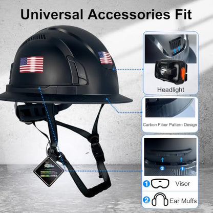 Type II Hard Hats Full Brim ANSI and CSA Approved Vented Top and Sides