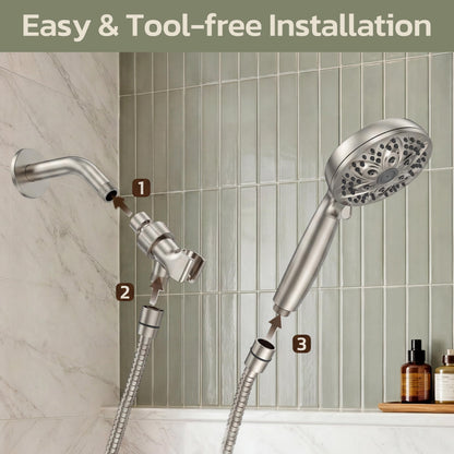 High Pressure Filtered Shower Head with Handheld (Nickel)