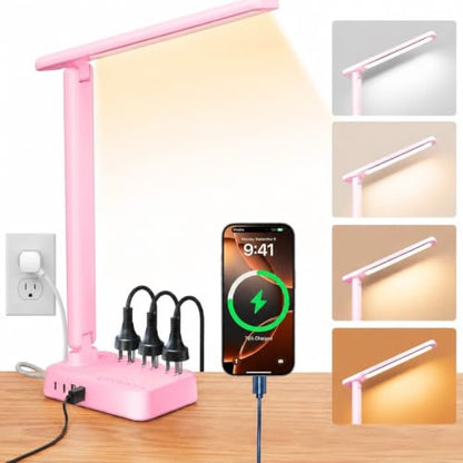 LED Desk Lamp with Power Strip