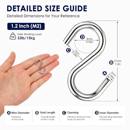 Stainless Steel S Hooks for Hanging
