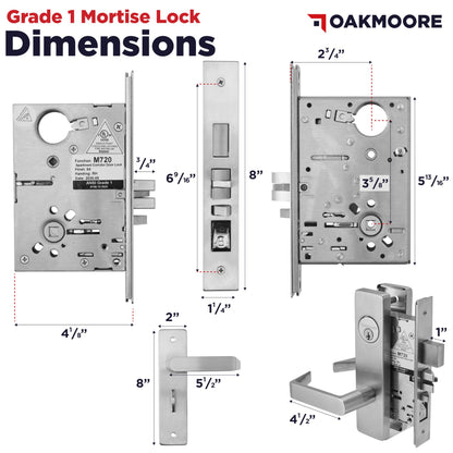 Grade 1 Commercial Mortise Lock Set