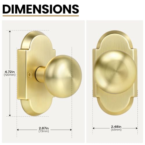 Satin Gold Dummy Door Knob (Satin Gold / Dummy 2 Pack)