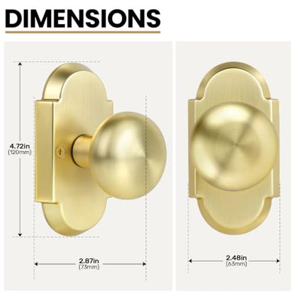 Satin Gold Dummy Door Knob (Satin Gold / Dummy 2 Pack)