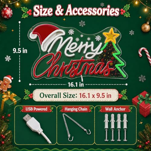 Merry Christmas Neon Sign
