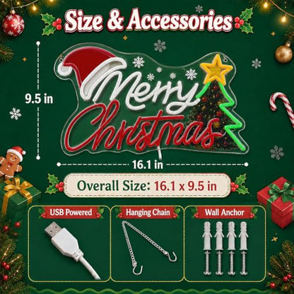 Merry Christmas Neon Sign