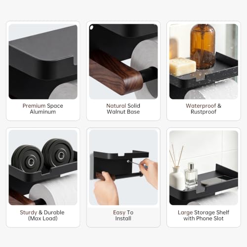 Toilet Paper Holder with Shelf