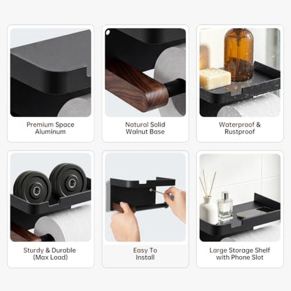 Toilet Paper Holder with Shelf
