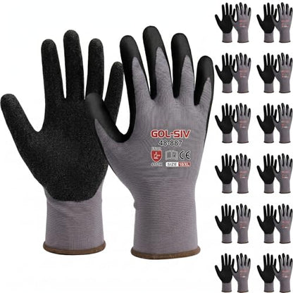 Work Gloves Nitrile Foam Coated 12 Pairs