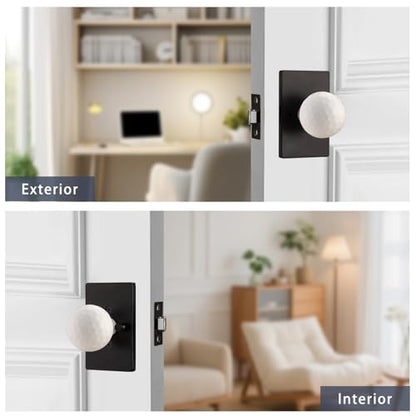 White Interior Door Knob for Privacy Bath & Bedroom