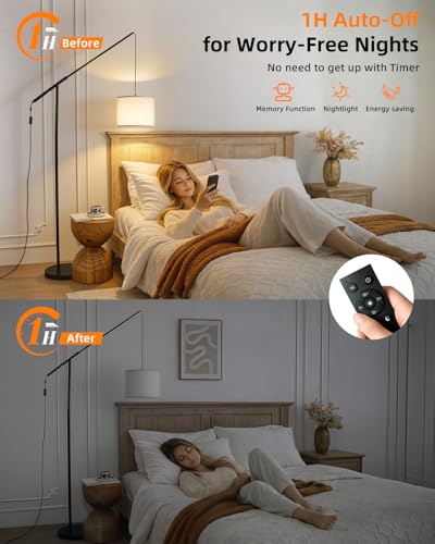 Arc Floor lamp with Remote and Button