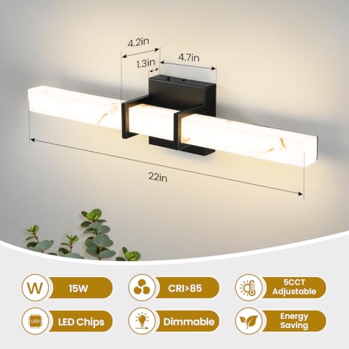 Modern Bathroom Vanity Light 22 inch (Black / 22 Inch)