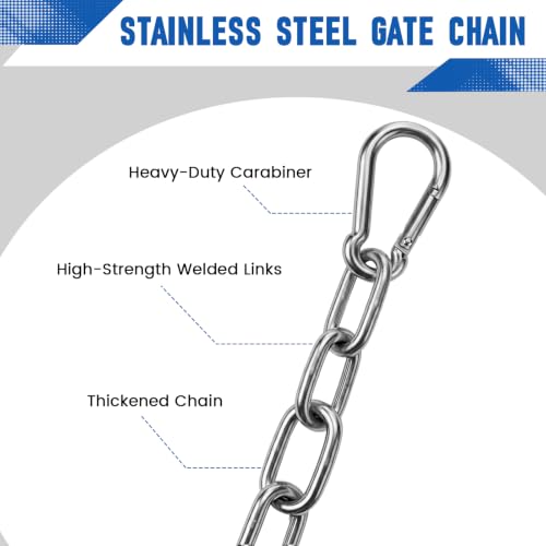 Stainless Steel Gate Chain with Carabiners