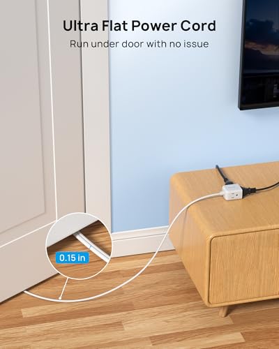 2 Prong to 3 Prong Extension Cord 10ft (10 ft / Rightward 2 Prong / White)