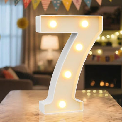 8.86 Inch Marquee Light Up Numbers 7 for Party Decorations (Number 7 / 8.86 in)