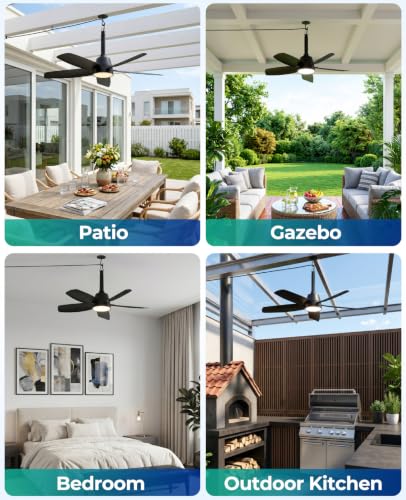 Outdoor Ceiling Fan with Light