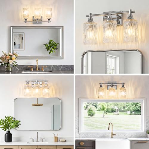 Modern 3 Light Bathroom Light Fixtures (Chrome / 3-light)