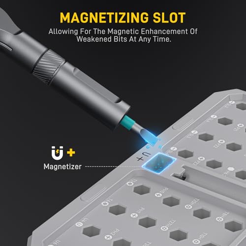 Magnetic Screwdriver Set Precision Multi Bit Repair Kit with Detachable Allen Wrench T Handle for Furniture