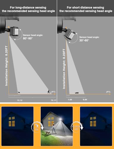 65W Smart Outdoor Security Lights with Motion Sensor