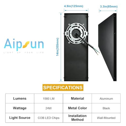 Black LED Outdoor Wall Light 2 Packs