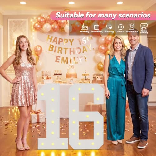 Large 2.4FT Marquee Light Up Numbers 18 for Party Decorations (Number 18 / 2.4FT)