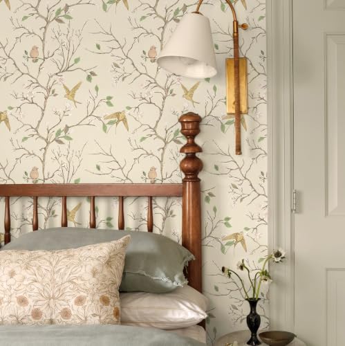 Peel and Stick Wallpaper Floral Birds Contact Paper Removable Self