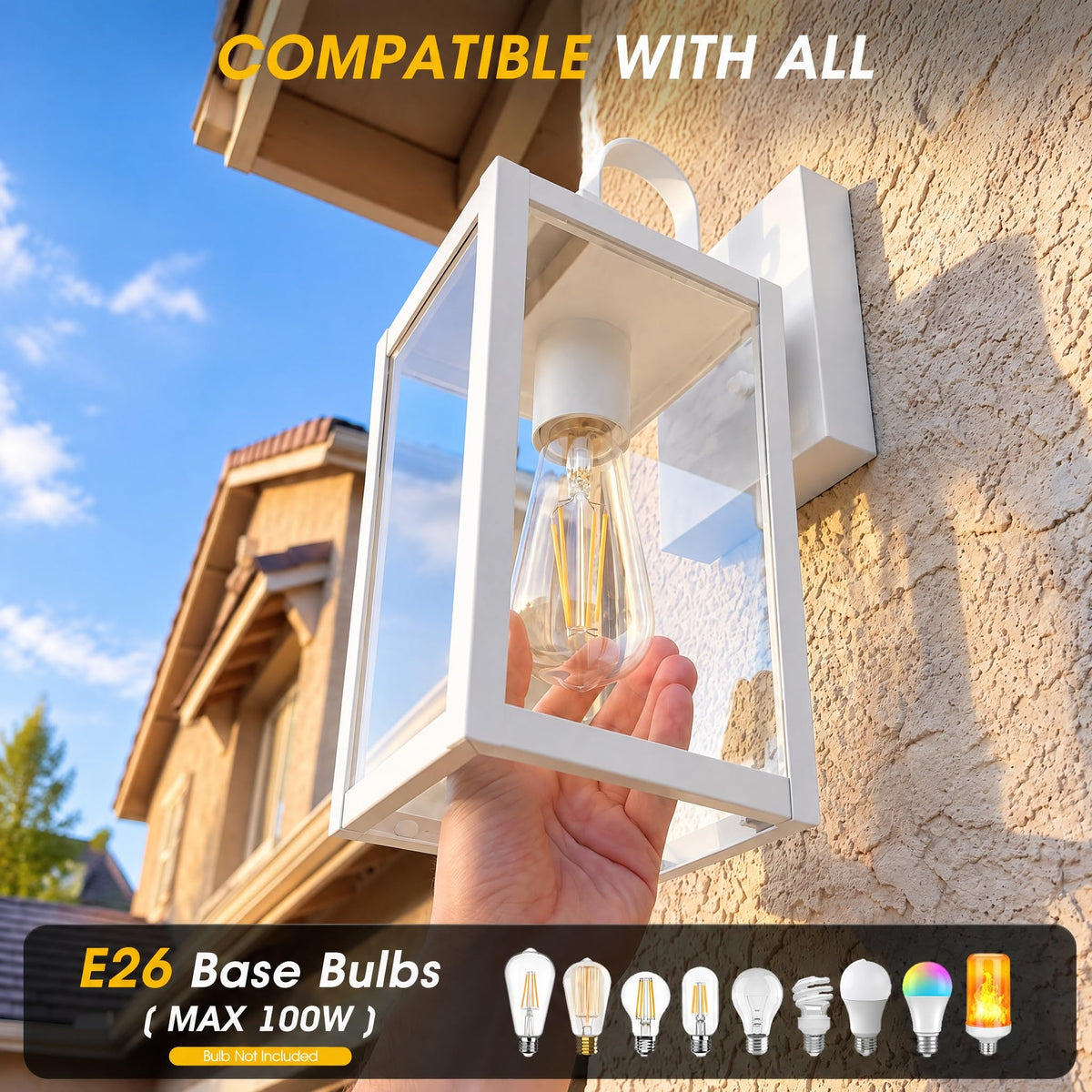 11.8" Porch Light (1 PACK / White)