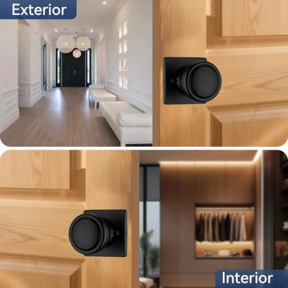 Black Door Knobs with Turn Lock for Privacy Door Use