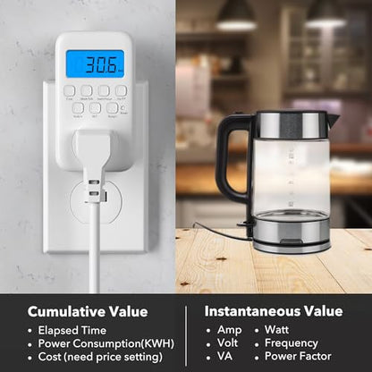 Watt Meter Plug with Backlight