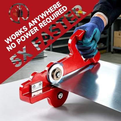 Manual Sheet Metal Cutter Hand Pull Tin Snips Portable Roof Cutting Tools Rotary Metal Plate Shears Double Wheels Scissors Handheld Straight Cut Nibbler Panel Slitter