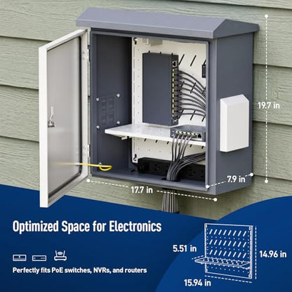 Outdoor Electrical Box with Thermostat and Fan (19.7" x 17.7" x 7.9")