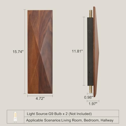 Walnut Stone wall lamp