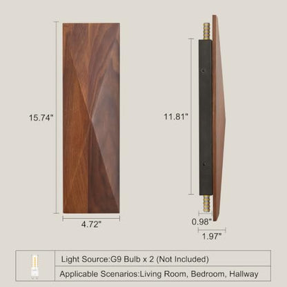 Walnut Stone wall lamp