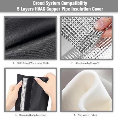5 Layers HVAC Copper AC Line Pipe Insulation Cover