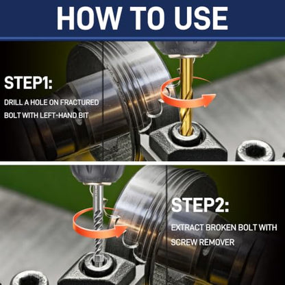 Screw Extractor Set With Left Hand Drill & Tap Wrench For Broken