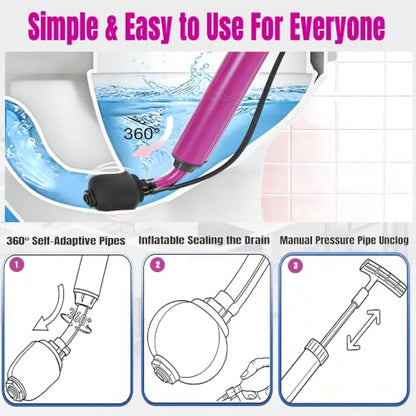Manual Drain Unclogger (Purple)