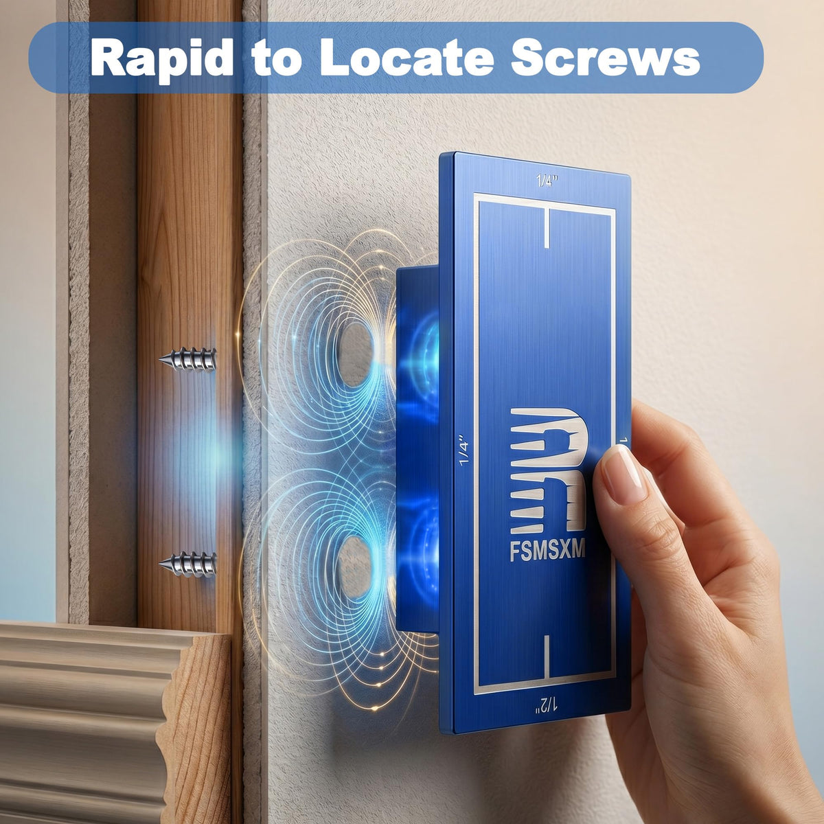 2PC Magnetic Stud Finder & Trim Reveal Tool (Electric Blue-2pc)