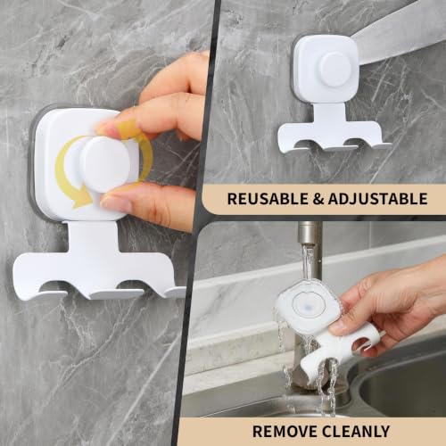 Suction Cup Razor Holder for Shower; Stainless Steel Shaver Hook (White)