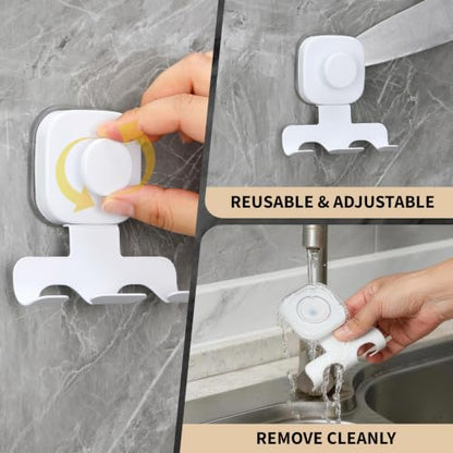 Suction Cup Razor Holder for Shower; Stainless Steel Shaver Hook (White)